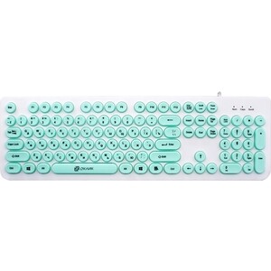 

Клавиатура Oklick 400MR USB slim белый/мятный, 400MR USB slim белый/мятный