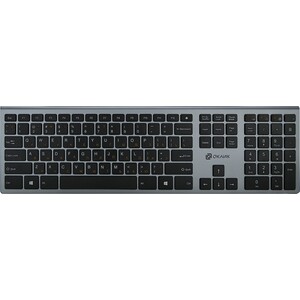 Клавиатура Oklick 890S wireless slim серый клавиатура беспроводная satechi slim x1 ru серая st btsx1m ru