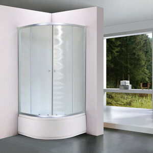 фото Душевой уголок royal bath bk 80x80 рифленый, сатин (rb-eko80bk-m)