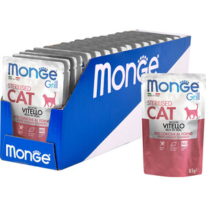 Паучи Monge Cat Grill Pouch для стерилизованных кошек итальянская телятина 85 г - фото 2