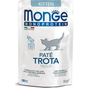 Паучи Monge Cat Monoprotein Pouch для котят форель 85 г
