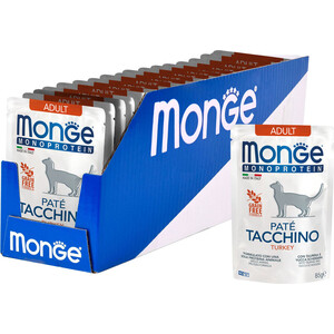 Паучи Monge Cat Monoprotein Pouch для кошек индейка 85 г - фото 2