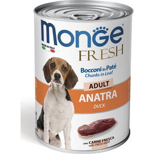 фото Консервы monge dog fresh chunks in loaf для собак мясной рулет из утки 400 г