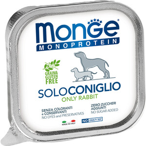 фото Консервы monge dog monoprotein solo для собак паштет из кролика 150 г