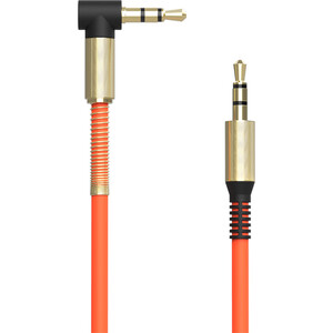 Аудио кабель Ritmix RCC-247 Orange 3,5 мм - 3,5 мм с L- образным коннектором с защитной пружиной. Длина 1 метр. кабель vivanco 46051 3 5mm jack штекер 2х3 5mm jack гнездо 20 см