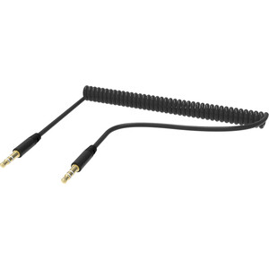 Аудио кабель Ritmix RCC-248 Black Spring 3,5 мм - 3,5 мм с пружинным проводом. Длина 1 метр. кабель vivanco 46051 3 5mm jack штекер 2х3 5mm jack гнездо 20 см