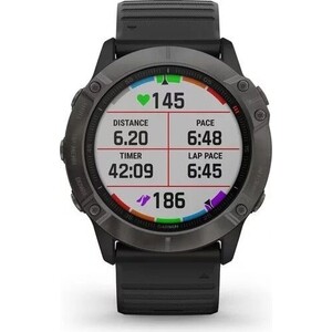 Часы Garmin fenix 6X,Sapphire,Carbon Gray DLC w/Black Bnd,GPS Watch,EMEA
