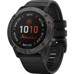 Часы Garmin fenix 6X Pro Solar,Ti, Carbon Gray DLC w/Black Band,GPS,EMEA (010-02157-21)