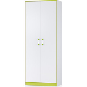 Шкаф 2-х дверный Моби Альфа 13.42 лайм зеленый/белый премиум