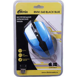 Мышь Ritmix RMW-560 black-blue - фото 4