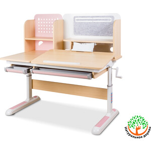 фото Детский стол mealux winnipeg bd-630 mg/pn столешница клен (ламинация)/ножки белый с розовым