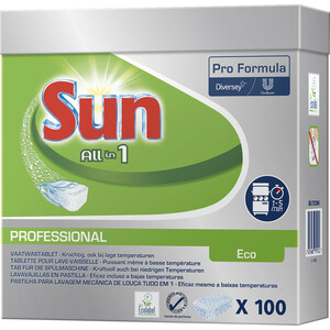 фото Таблетки для посудомоечной машины (пмм) sun professional all-in-1 eco tabs, 100 шт