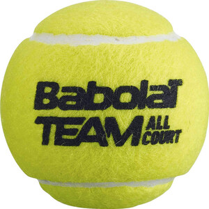 фото Мяч теннисный babolat team all court, 502081, уп.4 шт, одобр. itf, сукно, нат.резина, желтый
