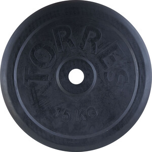 фото Диск обрезиненный torres 15 кг pl506615, d.31 мм, металл в резиновой оболочке, черный