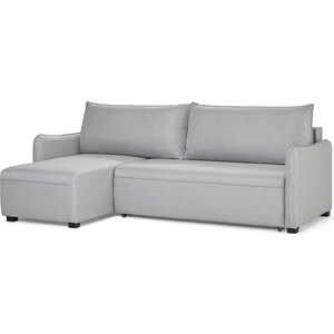 фото Угловой диван-кровать смк 381 2ек-1пф 756 светло-серый (preston 960)