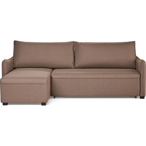 фото Угловой диван-кровать смк 381 2ек-1пф 757 коричневый (preston 232)