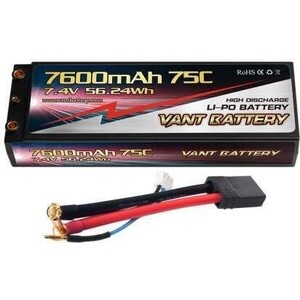 

Аккумулятор Vant Black Li-Po 2S2P 7600mAh 75C TRX Hard case - VTB-7600-75C-2S-TRX, Black Li-Po 2S2P 7600mAh 75C TRX Hard case - VTB-7600-75C-2S-TRX