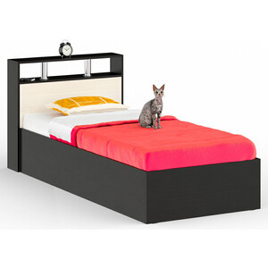 Кровать СВК Камелия 90х200 венге/дуб лоредо (1022139) двуспальная кровать фиеста венге лоредо 160х200 см с реечным основанием