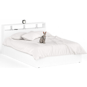 Кровать СВК Камелия 140х200 белый (1022166) мягкая интерьерная кровать амели 1400 бп м экокожа белый