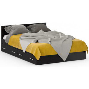 Кровать СВК Стандарт 140х200 с ящиками, венге (1022332) мягкая интерьерная кровать амели 1800 п м экокожа венге