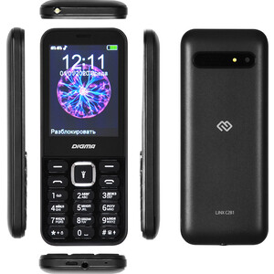 Мобильный телефон Digma Linx C281 черный (32Mb/2Sim/2.8''/240x320/0.08Mpix) Linx C281 черный (32Mb/2Sim/2.8
