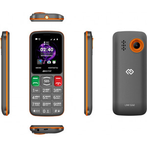 фото Мобильный телефон digma linx s240 серый-оранжевый (32mb/2sim/2.44''/tn 240x320/0.08mpix)