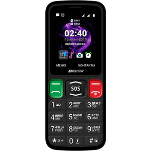 Мобильный телефон Digma Linx S240 черный (32Mb/2Sim/2.44''/TN 240x320/0.08Mpix)