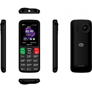 Мобильный телефон Digma Linx S240 черный (32Mb/2Sim/2.44''/TN 240x320/0.08Mpix) Linx S240 черный (32Mb/2Sim/2.44