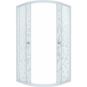 Душевой уголок Triton Стандарт 100x100 профиль белый, стекла мозайка (Щ0000026699) панель для поддона пентагональная 100x100 см полистирол белый