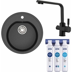 

Кухонная мойка и смеситель Glanz J-003-32 с фильтром Барьер Эксперт, антрацит, матовая, с сифоном (J-003-32, 40144-9-BWT), J-003-32 с фильтром Барьер Эксперт, антрацит, матовая, с сифоном (J-003-32, 40144-9-BWT)