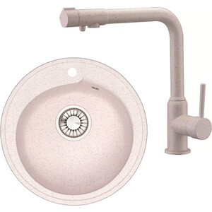 

Кухонная мойка и смеситель Glanz J-004-33 бежевая, матовая, с сифоном (J-004-33, 13044-4), J-004-33 бежевая, матовая, с сифоном (J-004-33, 13044-4)