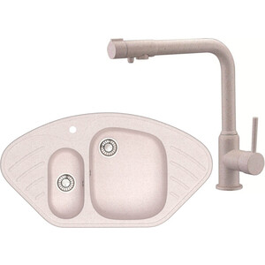 

Кухонная мойка и смеситель Glanz J-023-33 бежевая, матовая, с сифоном (J-023-33, 13044-4), J-023-33 бежевая, матовая, с сифоном (J-023-33, 13044-4)