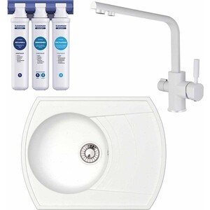 

Кухонная мойка и смеситель Glanz J-025-31 с фильтром Барьер Эксперт, белая, матовая, с сифоном (J-025-31, 40144-10-BWT), J-025-31 с фильтром Барьер Эксперт, белая, матовая, с сифоном (J-025-31, 40144-10-BWT)