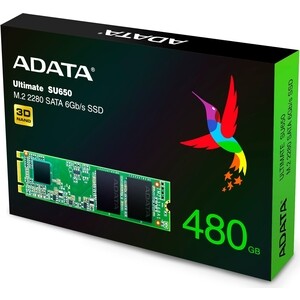 SSD накопитель ADATA 480GB Ultimate SU650, M.2 2280, SATA III, [R/W - 550/510 MB/s] 3D-NAND TLC 480GB Ultimate SU650, M.2 2280, SATA III, [R/W - 550/510 MB/s] 3D-NAND TLC - фото 4