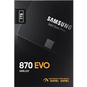 SSD накопитель Samsung 1TB 870 EVO, V-NAND, 2.5'', SATA III, [R/W - 560/530 MB/s] 1TB 870 EVO, V-NAND, 2.5