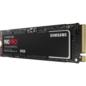 SSD накопитель Samsung 500GB 980 PRO, M.2, PCI-E 4.0 x4, 3D MLC NAND [R/W - 6400/2700 MB/s] ssd накопитель samsung 960 evo m 2 2280 1 тб mz v6e1t0bw