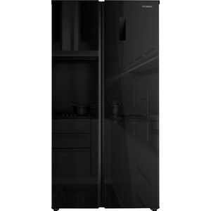 фото Холодильник hyundai cs5005fv черное стекло