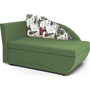 Кушетка Шарм-Дизайн Трио левый Париж и рогожка зеленый стул барный dobrin marcel lm 9692 зеленый велюр mj9 88