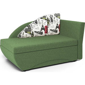 Кушетка Шарм-Дизайн Трио правый Париж и рогожка зеленый кушетка мебелико грация микровельвет зеленый правый