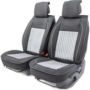 Накидки на передние сиденья CarPerformance Каркасные , 2 шт., fiberflax CUS-2062 BK/GY