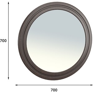 фото Зеркало круглое compass монблан 70x70 мб-42 орех шоколадный