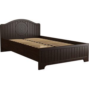 Кровать с ламелями и опорами Compass Монблан МБ-601К 200x120 орех шоколадный кровать arsko линда орех 80x190