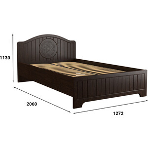 Кровать с ламелями и опорами Compass Монблан МБ-601К 200x120 орех шоколадный - фото 2