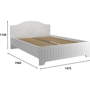 Кровать с ламелями и опорами Compass Монблан МБ-602К 190x140 белое дерево