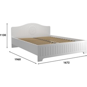 Кровать с ламелями и опорами Compass Монблан МБ-603К 190x160 белое дерево