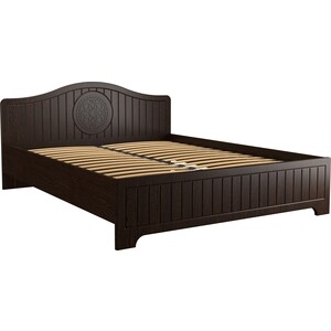 Кровать с ламелями и опорами Compass Монблан МБ-603К 190x160 орех шоколадный кровать arsko линда орех 80x190