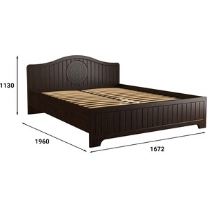 Кровать с ламелями и опорами Compass Монблан МБ-603К 190x160 орех шоколадный