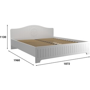 Кровать с ламелями и опорами Compass Монблан МБ-604К 190x180 белое дерево