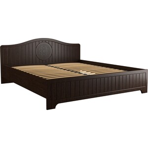 Кровать с ламелями и опорами Compass Монблан МБ-604К 190x180 орех шоколадный детская кровать алекса орех 80х160