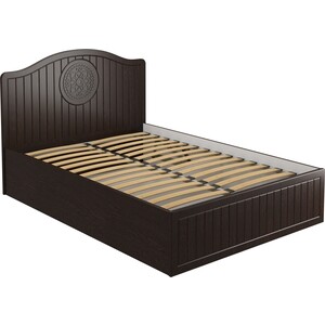 Кровать с ламелями и подъемным механизмом Compass Монблан МБ-605К 190x140 орех шоколадный кровать с ламелями и опорами compass монблан мб 603к 190x160 орех шоколадный